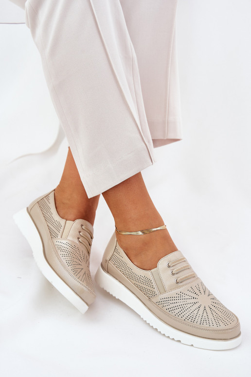 apavi Sieviešu Paslīdēt uz Ažūrs Zelta krāsas Azethia