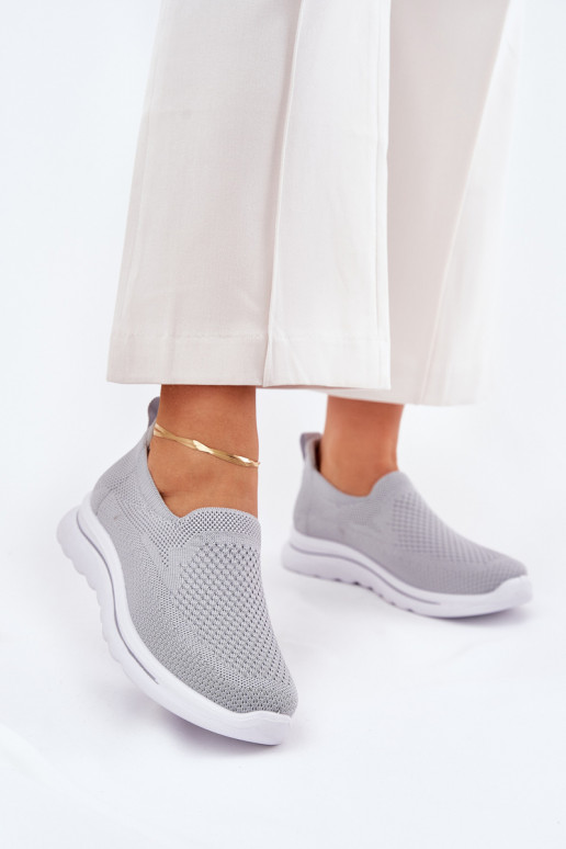 Sieviešu Sporta apavi Auduma Paslīdēt uz Pelēkas krāsas Adiora Sieviešu Sporta apavi Auduma Paslīdēt uz Pelēkas krāsas Adiora