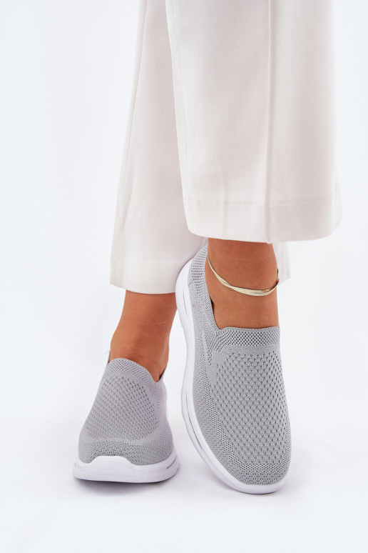 Sieviešu Sporta apavi Auduma Paslīdēt uz Pelēkas krāsas Adiora Sieviešu Sporta apavi Auduma Paslīdēt uz Pelēkas krāsas Adiora