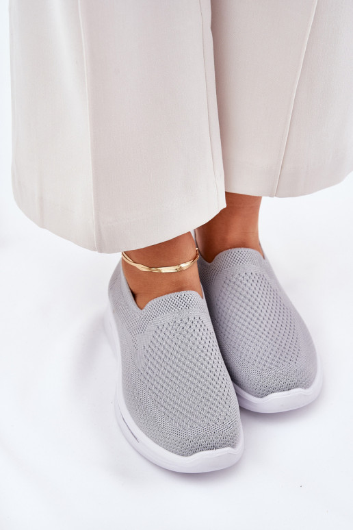 Sieviešu Sporta apavi Auduma Paslīdēt uz Pelēkas krāsas Adiora Sieviešu Sporta apavi Auduma Paslīdēt uz Pelēkas krāsas Adiora