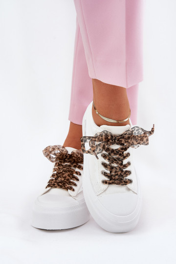 sieviešu puszābaki ar platformu Ar greznu Šņorēšanam baltas krāsas Zidora