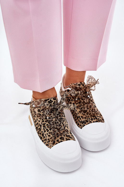 sieviešu puszābaki ar platformu Ar greznu Šņorēšanam ar leoparda kažokādas rakstu brūnas krāsas Zidora sieviešu puszābaki ar platformu Ar greznu Šņorēšanam ar leoparda kažokādas rakstu brūnas krāsas Zidora
