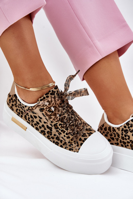 sieviešu puszābaki ar platformu Ar greznu Šņorēšanam ar leoparda kažokādas rakstu brūnas krāsas Zidora sieviešu puszābaki ar platformu Ar greznu Šņorēšanam ar leoparda kažokādas rakstu brūnas krāsas Zidora