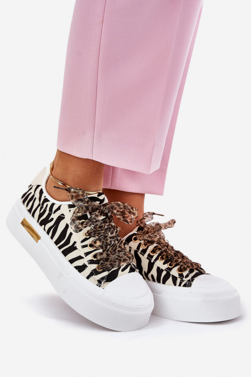 sieviešu puszābaki ar platformu Ar greznu Šņorēšanam Zebra Melns-smilšu krāsas Zidora sieviešu puszābaki ar platformu Ar greznu Šņorēšanam Zebra Melns-smilšu krāsas Zidora