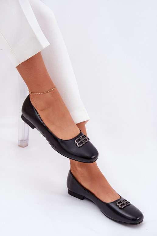 Eleganta stila Balerīnas Sieviešu ar ornamentiem Vinceza 62206 melnas krāsas Eleganta stila Balerīnas Sieviešu ar ornamentiem Vinceza 62206 melnas krāsas