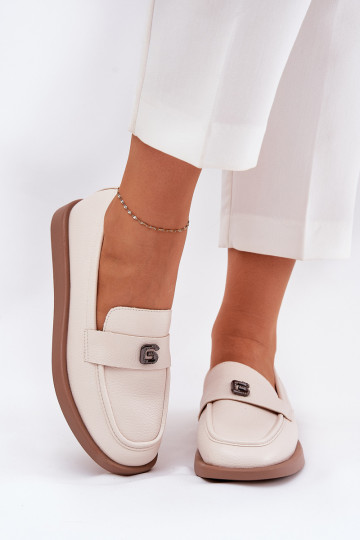 sieviešu mokasīni Eleganta stila Ar greznu Tā irzsm Detalem Vinceza 62208 smilšu krāsas 2