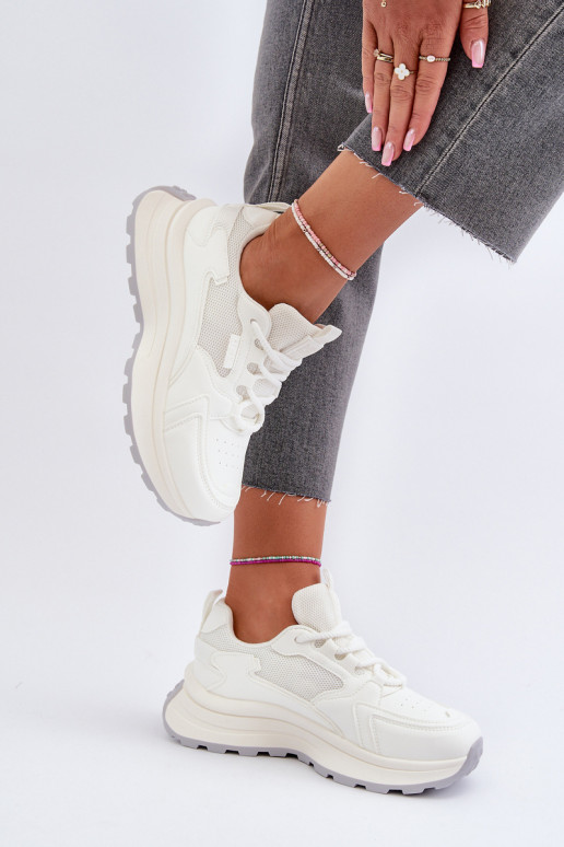 Sneakers modeļa apavi Sieviešu HI-POLY SYSTEM Big Star NN274A107 baltas krāsas Sneakers modeļa apavi Sieviešu HI-POLY SYSTEM Big Star NN274A107 baltas krāsas