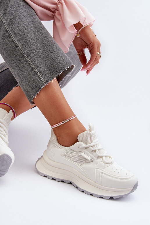 Sneakers modeļa apavi Sieviešu HI-POLY SYSTEM Big Star NN274A107 baltas krāsas Sneakers modeļa apavi Sieviešu HI-POLY SYSTEM Big Star NN274A107 baltas krāsas