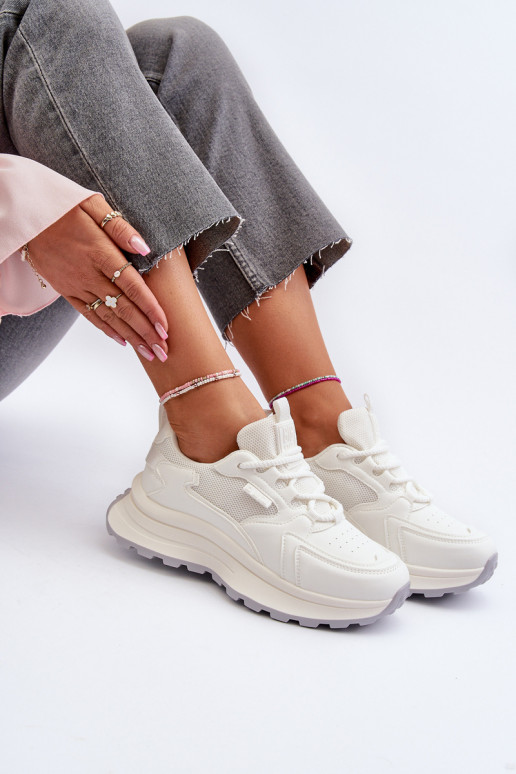 Sneakers modeļa apavi Sieviešu HI-POLY SYSTEM Big Star NN274A107 baltas krāsas Sneakers modeļa apavi Sieviešu HI-POLY SYSTEM Big Star NN274A107 baltas krāsas