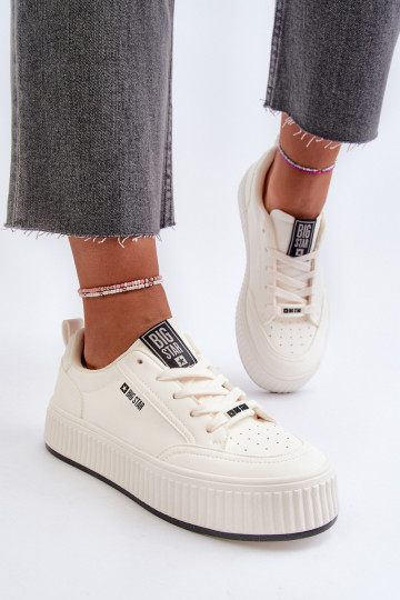 Sneakers modeļa apavi Sieviešu ar platformu Big Star NN274254 baltas krāsas