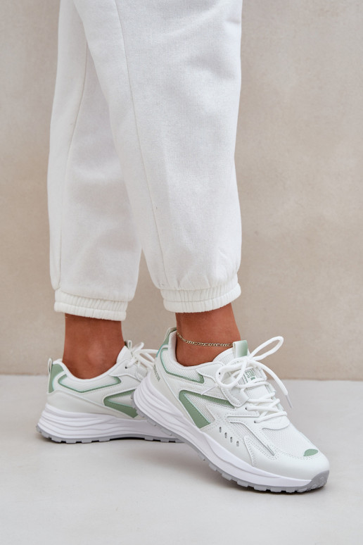 Sporta apavi sievietēm Big Star NN274A095 HI-POLY SYSTEM baltas-zaļas krāsas Sporta apavi sievietēm Big Star NN274A095 HI-POLY SYSTEM baltas-zaļas krāsas