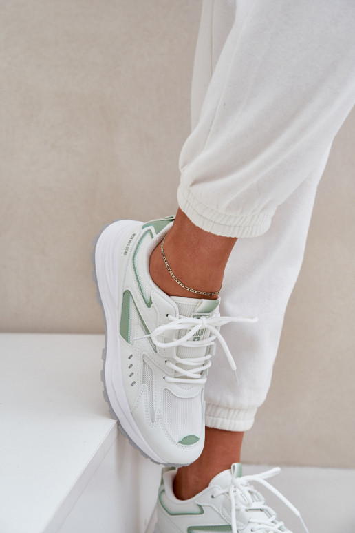 Sporta apavi sievietēm Big Star NN274A095 HI-POLY SYSTEM baltas-zaļas krāsas Sporta apavi sievietēm Big Star NN274A095 HI-POLY SYSTEM baltas-zaļas krāsas