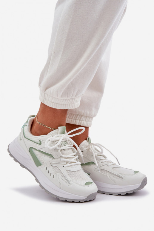 Sporta apavi sievietēm Big Star NN274A095 HI-POLY SYSTEM baltas-zaļas krāsas Sporta apavi sievietēm Big Star NN274A095 HI-POLY SYSTEM baltas-zaļas krāsas